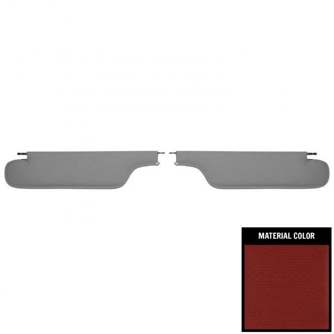 PUI Interiors 1967 Chevrolet Camaro/Pontiac Firebird Hardtop Dark Red Surrey Sun Visors SV7103SC