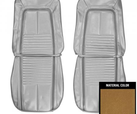 PUI Interiors 1967 Chevrolet Camaro Deluxe Gold & White Front Bucket Seat Covers 67DS43U