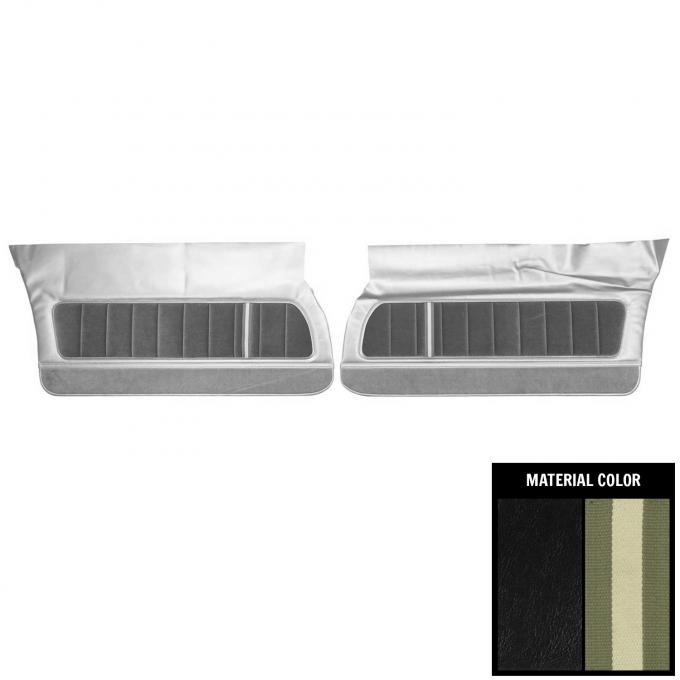 PUI Interiors 1980-81 Camaro LT/Berlinetta/Custom Cloth Pre-Assembled Black Front Door Panels 80FDLTC70-P