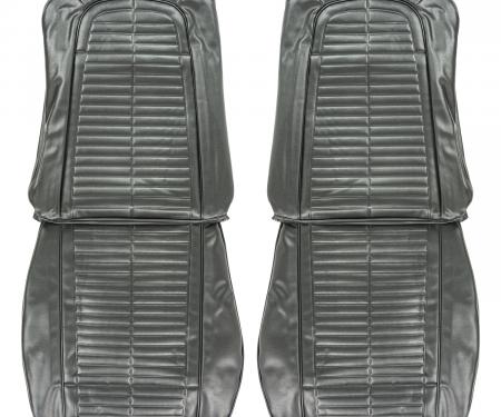 PUI Interiors 1967-68 Pontiac Firebird Black Front Bucket Seat Covers 67ES10U