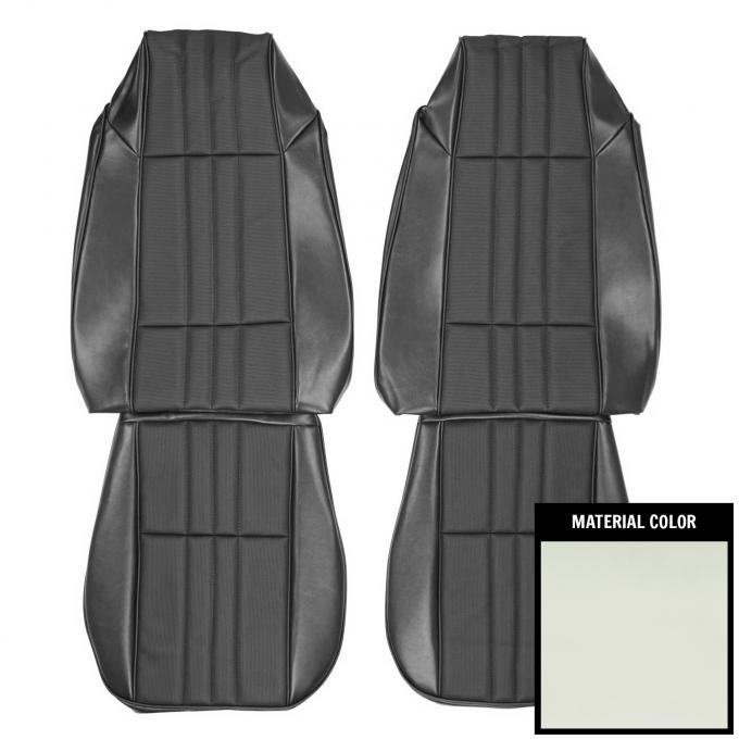 PUI Interiors 1978 Chevrolet Camaro LT Custom Vinyl White Front Bench Seat Covers 78DS37U