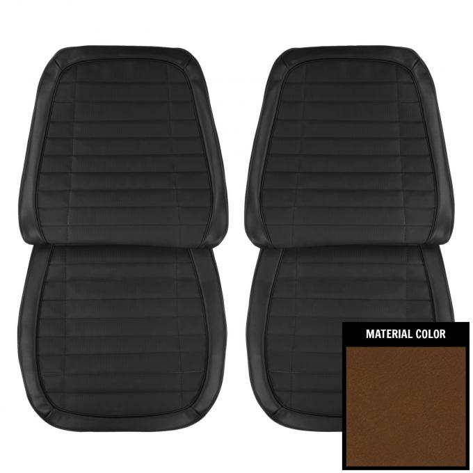 PUI Interiors 1970 Pontiac Firebird Deluxe Dark Saddle Front Bucket Seat Covers 70HS42US