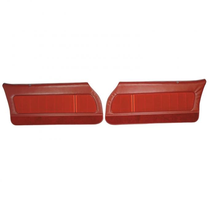 PUI Interiors 1980 Camaro LT/Berlinetta/Custom Cloth Pre-Assembled Carmine Front Door Panels 80FDLTC38-P