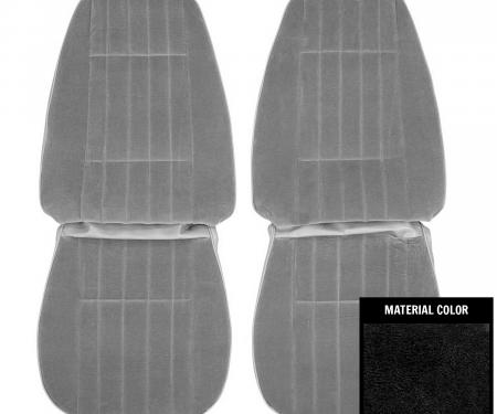 PUI Interiors 1971-1977 Chevrolet Camaro Custom Cloth Black Front Bucket Seat Covers 71FSC10U