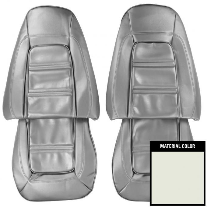 PUI Interiors 1973-1975 Pontiac Firebird Deluxe White Front Bucket Seat Covers 73HS37U