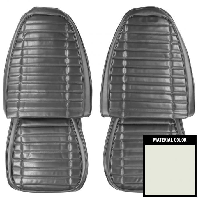 PUI Interiors 1972 Pontiac Firebird Deluxe White Front Bucket Seat Covers 72HS37U