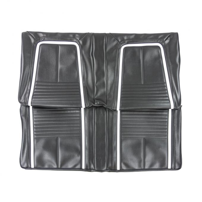 PUI Interiors 1967 Chevrolet Camaro Deluxe Black & White Stationary Rear Bench Seat Cover 67DS10C