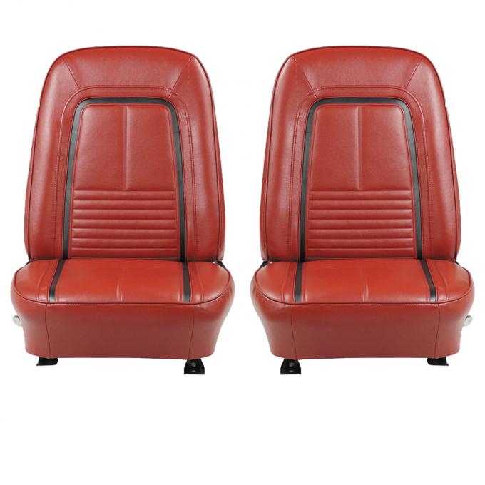 PUI Interiors 1967 Chevrolet Camaro Deluxe Pre-Assembled Red & Black Front Bucket Seats 67DS30U-P