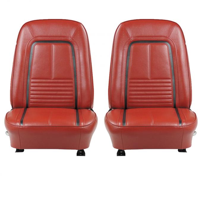 PUI Interiors 1967 Chevrolet Camaro Deluxe Pre-Assembled Red & Black Front Bucket Seats 67DS30U-P