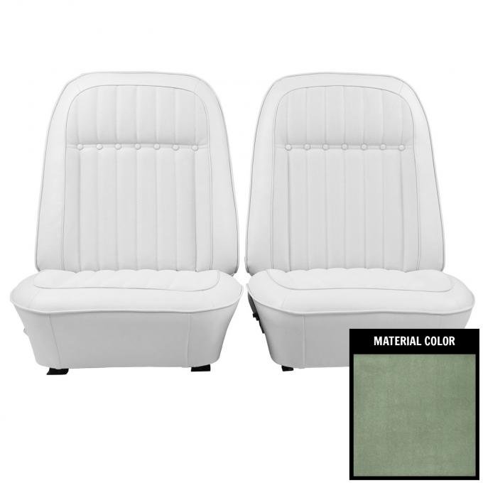 PUI Interiors 1969 Chevrolet Camaro Deluxe Drk Metallic Green Pre-Assembled Front Bucket Seats 69DS24US-P