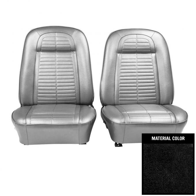 PUI Interiors 1969 Pontiac Firebird Black Front Bucket Seat Covers 69ES10U