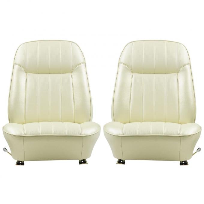 PUI Interiors 1969 Pontiac Firebird Deluxe Parchment Front Bucket Seat Covers 69HS27US