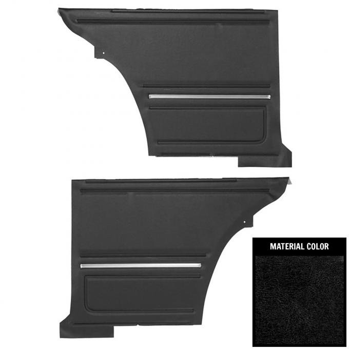 PUI Interiors 1967 Camaro/Firebird Hardtop Pre-Assembled Platinum Black Rear Door Panels 67FD10C-P