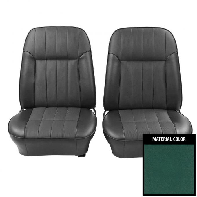 PUI Interiors 1968-1969 Pontiac Firebird Deluxe Dark Aqua Front Bucket Seat Covers 68HS04US