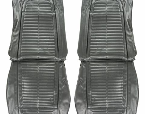 PUI Interiors 1967-68 Pontiac Firebird Black Front Bucket Seat Covers 67ES10U