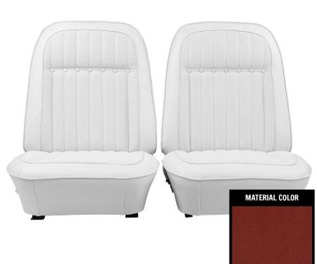 PUI Interiors 1969 Chevrolet Camaro Deluxe Pre-Assembled Red Front Bucket Seats 69DS30US-P