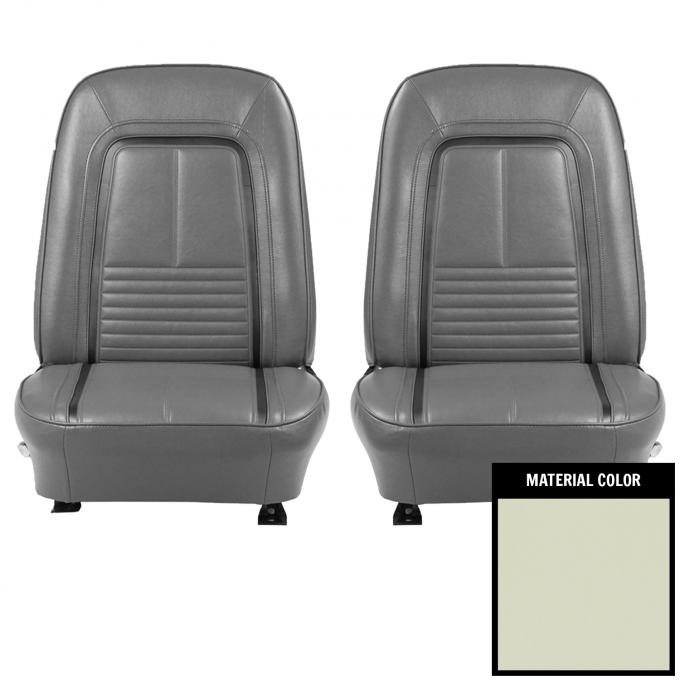 PUI Interiors 1967 Chevrolet Camaro Deluxe Pre-Assembled Off White & Black Front Bucket Seats 67DS40U-P