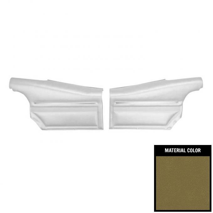 PUI Interiors 1968 Pontiac Firebird Hardtop Standard Pre-Assembled Ivy Gold Rear Door Panels PD626C
