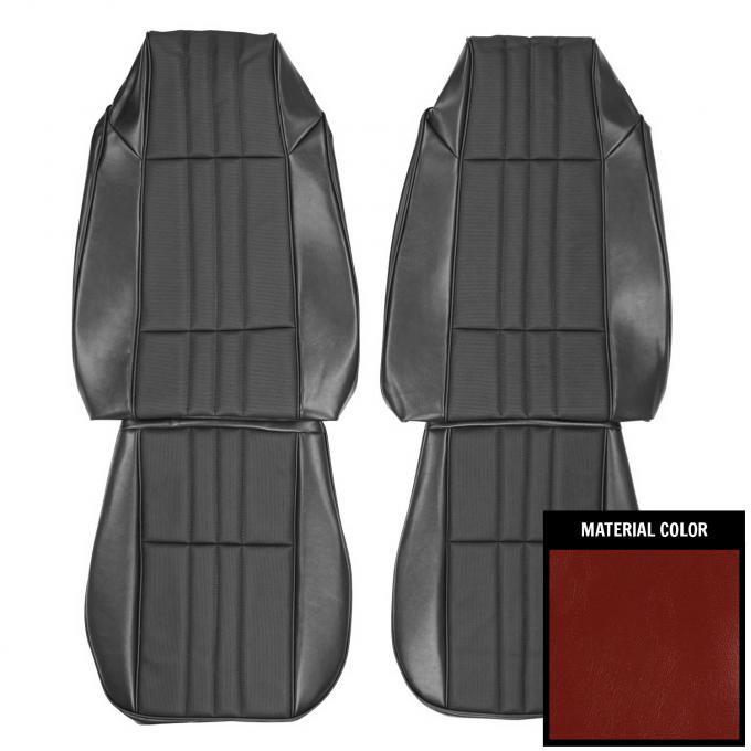 PUI Interiors 1978 Chevrolet Camaro LT Custom Vinyl Carmine Front Bench Seat Covers 78DS38U