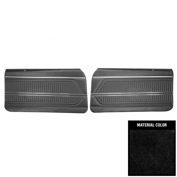 PUI Interiors 1969 Pontiac Firebird Standard Pre-Assembled Black Front Door Panels PD600