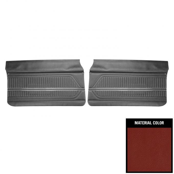 PUI Interiors 1969 Pontiac Firebird Standard Red Front Door Panels D604