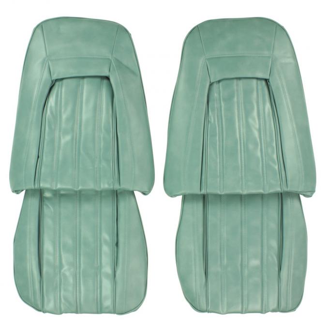 PUI Interiors 1977 Pontiac Firebird Deluxe Light Blue Vinyl Front Bucket Seat Covers 77HS12U