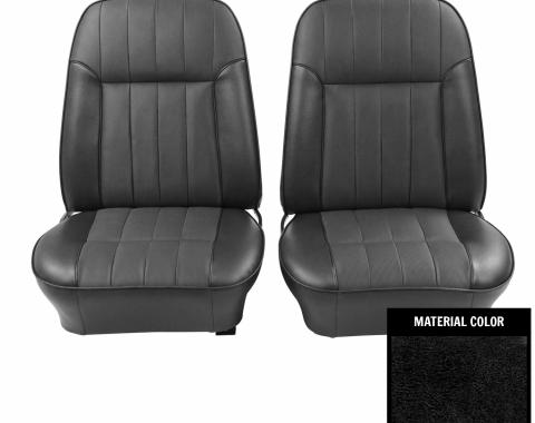 PUI Interiors 1968-1969 Pontiac Firebird Deluxe Black Front Bucket Seat Covers 68HS10US