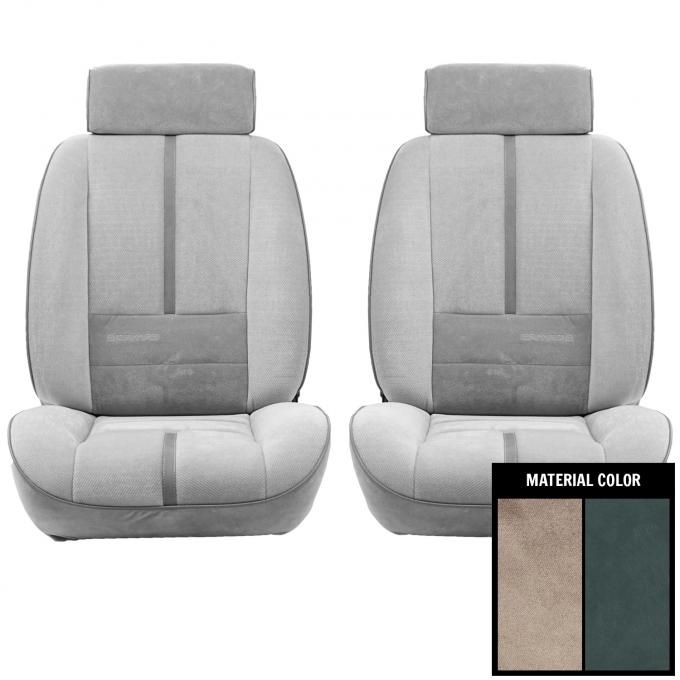 PUI Interiors 1988-92 Chevrolet Camaro Deluxe Cloth Gray Front Bucket Seat Covers 88DSC02U