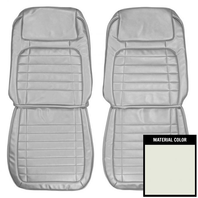 PUI Interiors 1968 Chevrolet Camaro Deluxe White Front Bucket Seat Covers 68DS37U