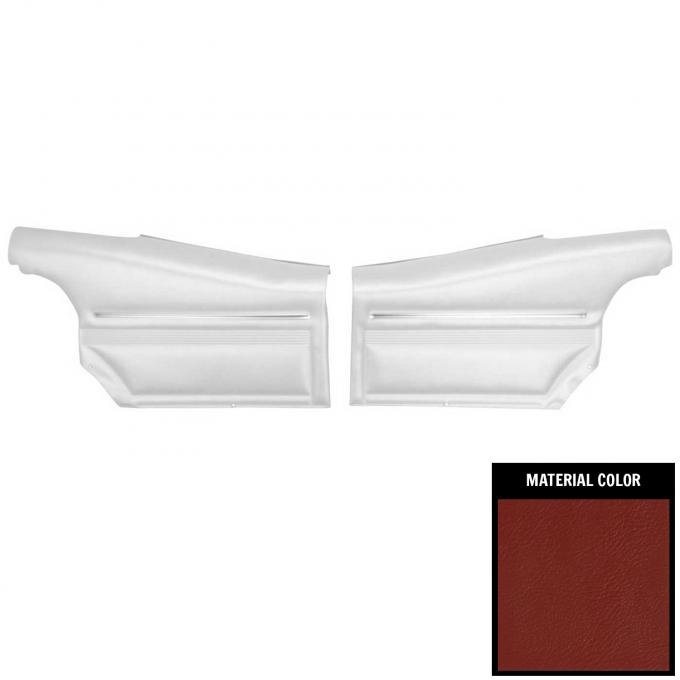 PUI Interiors 1968 Pontiac Firebird Hardtop Standard Pre-Assembled Red Rear Door Panels PD621C