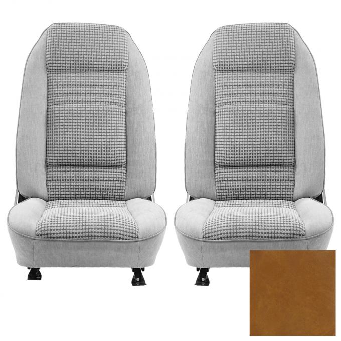 PUI Interiors 1979-1980 Pontiac Firebird Custom Cloth Camel Front Bucket Seat Covers 79HSC48U