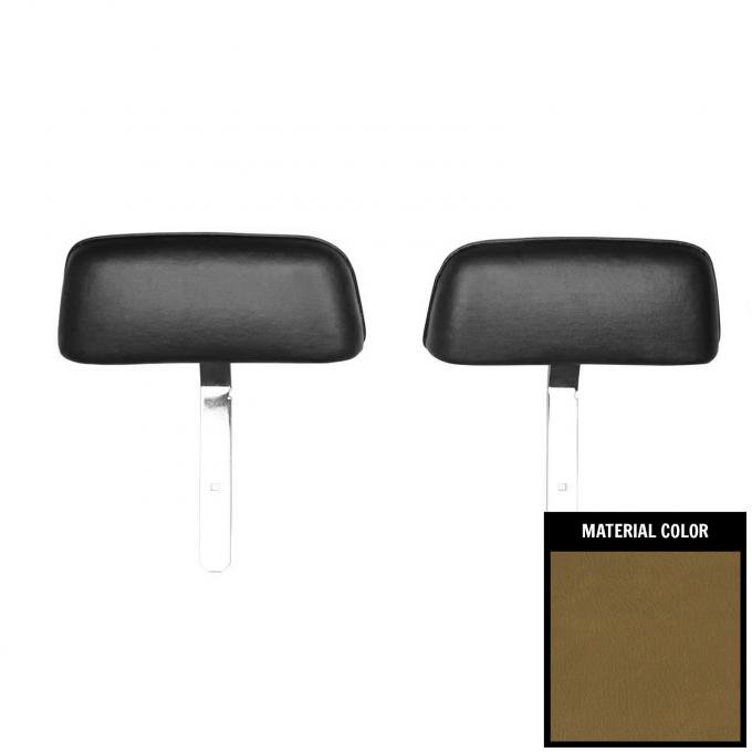 PUI Interiors 1969 Pontiac Firebird Pre-Assembled Bent Bar Mustard Gold Headrests 69FH06U-PB