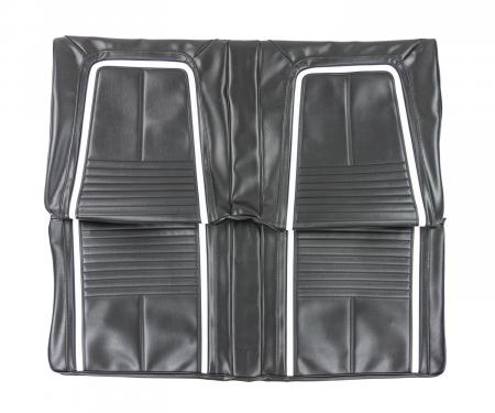PUI Interiors 1967 Chevrolet Camaro Deluxe Black & White Stationary Rear Bench Seat Cover 67DS10C