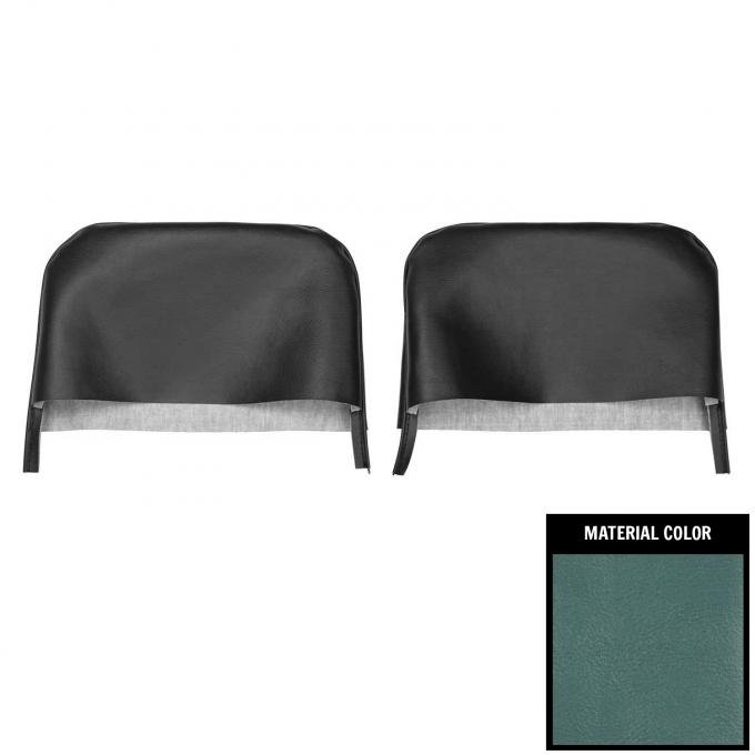 PUI Interiors 1967 Chevrolet Camaro Light Blue Bucket Seat Head Rest Covers 67FH12U