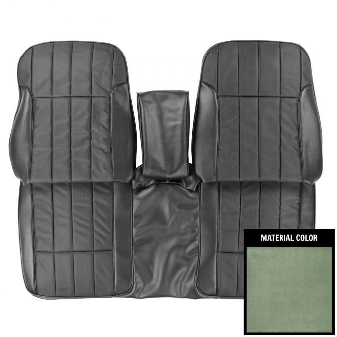 PUI Interiors 1969 Pontiac Firebird Deluxe Dark Metallic Green Front Bench Seat Cover 69HS24BS
