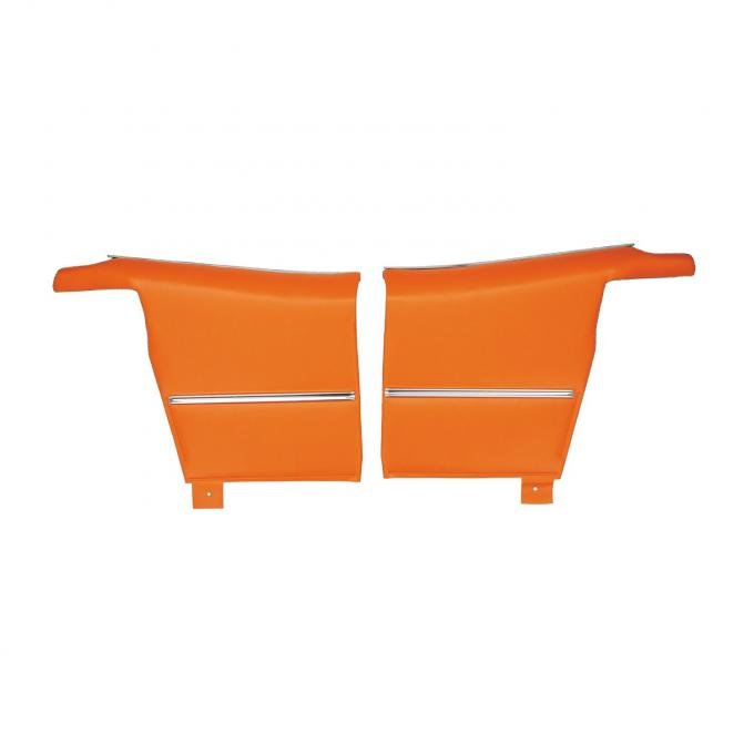 PUI Interiors 1969 Camaro Convertible Deluxe Pre-Assembled Orange Rear Door Panels 68DD26V-P