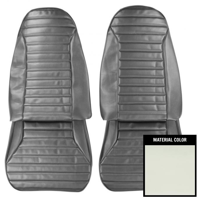 PUI Interiors 1971-75 Pontiac Firebird Standard White Front Bucket Seat Covers 71ES37U