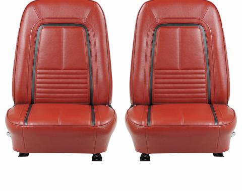 PUI Interiors 1967 Chevrolet Camaro Deluxe Pre-Assembled Red & Black Front Bucket Seats 67DS30U-P