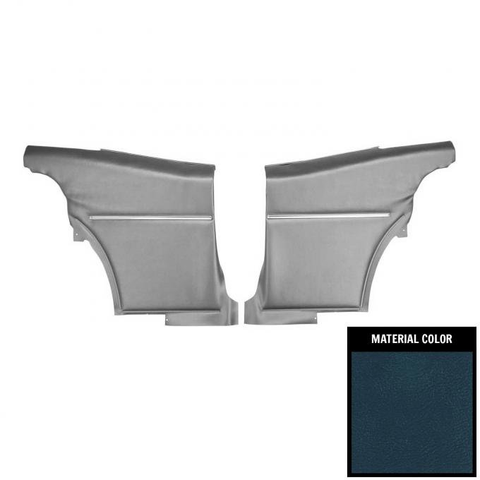 PUI Interiors 1968-1969 Camaro Hardtop Deluxe Pre-Assembled Dark Blue Rear Door Panels 68DD16C-P