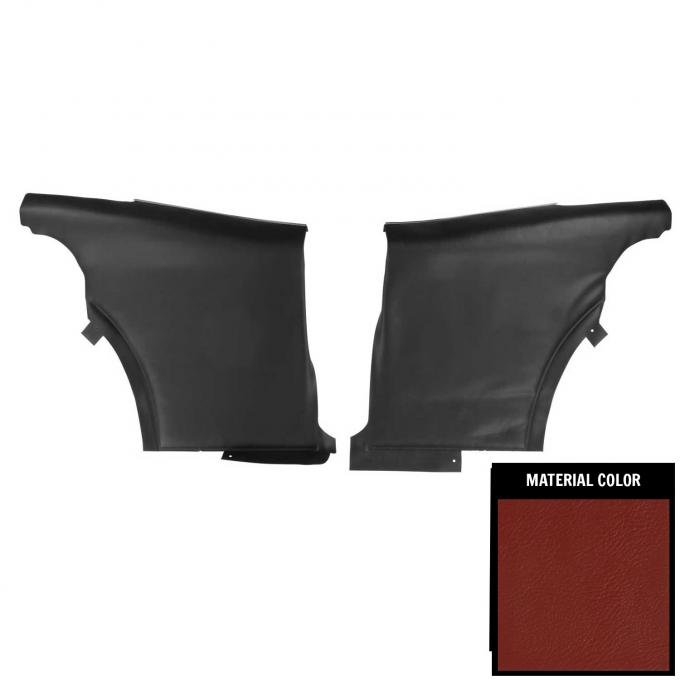 PUI Interiors 1968-1969 Pontiac Firebird Hardtop Deluxe Pre-Assembled Red Rear Door Panels 68HD30C-P