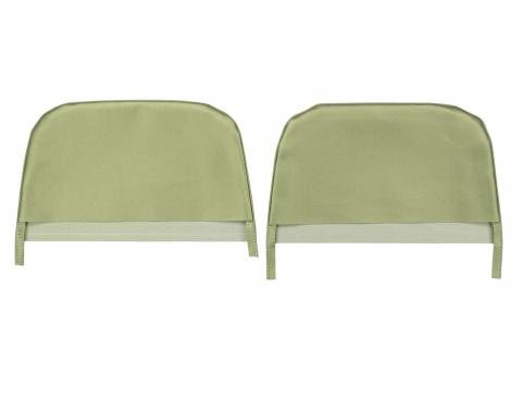 PUI Interiors 1969 Chevrolet Camaro Light Green Bucket Seat Head Rest Covers 67FH23U