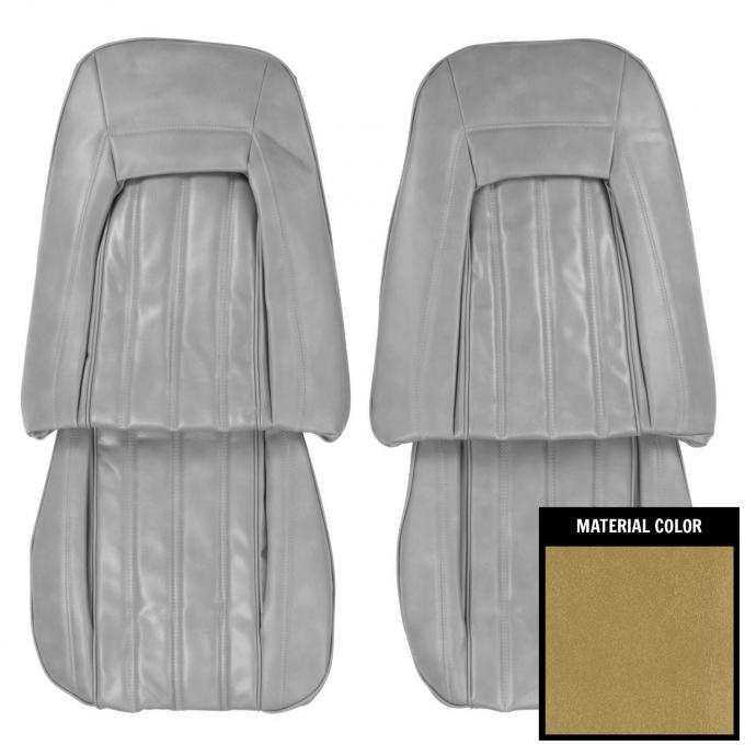 PUI Interiors 1977 Pontiac Firebird Deluxe Saddle Vinyl Front Bucket Seat Covers 77HS36U