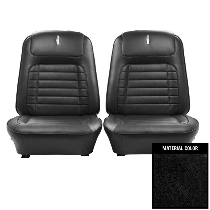 PUI Interiors 1968 Chevrolet Camaro Deluxe Black Pre-Assembled Front Bucket Seats 68DS10U-P