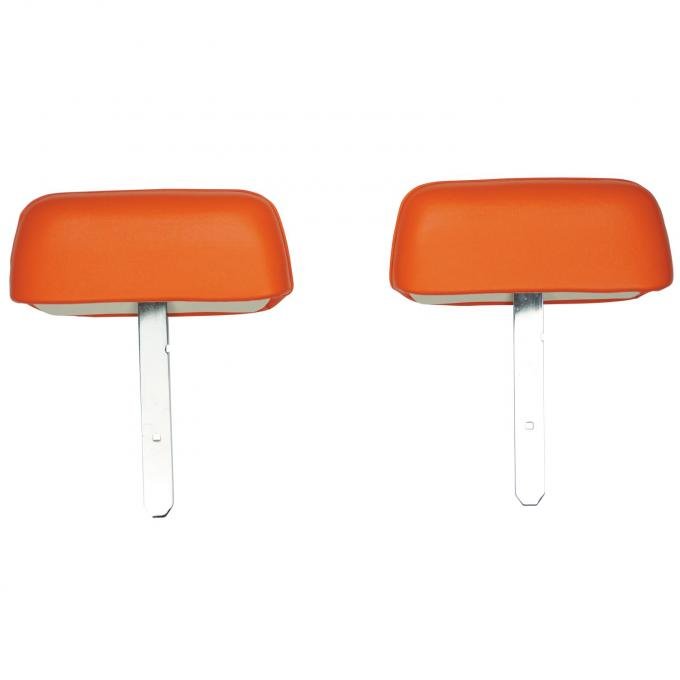 PUI Interiors 1969 Chevrolet Camaro Pre-Assembled Straight Bar Orange Headrests 69FH26U-PS