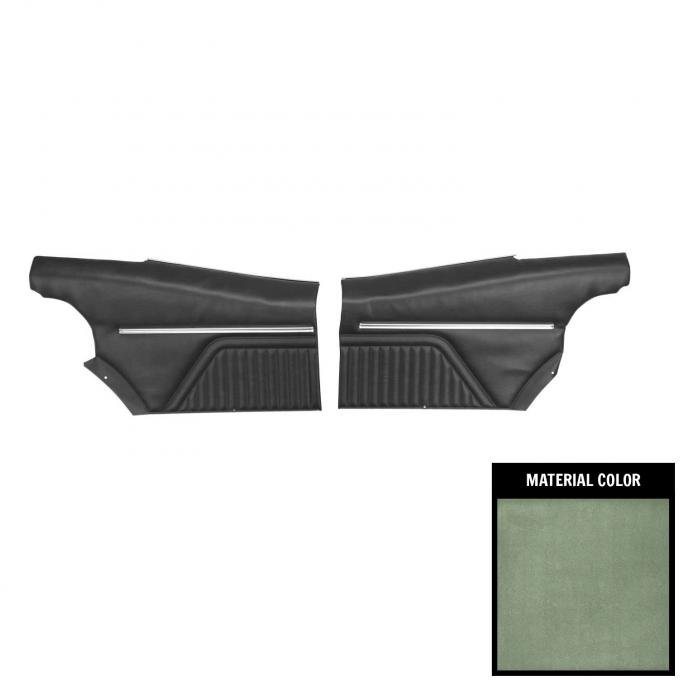 PUI Interiors 1969 Firebird Hardtop Standard Pre-Assembled Drk Metallic Green Rear Door Panels PD602C