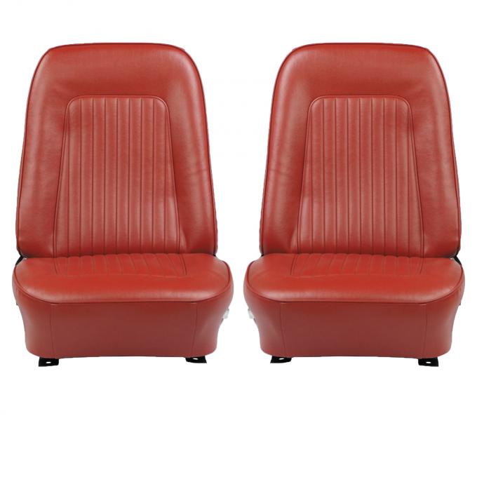 PUI Interiors 1967-68 Chevrolet Camaro Standard Pre-Assembled Red Front Bucket Seats 67FS30U-P