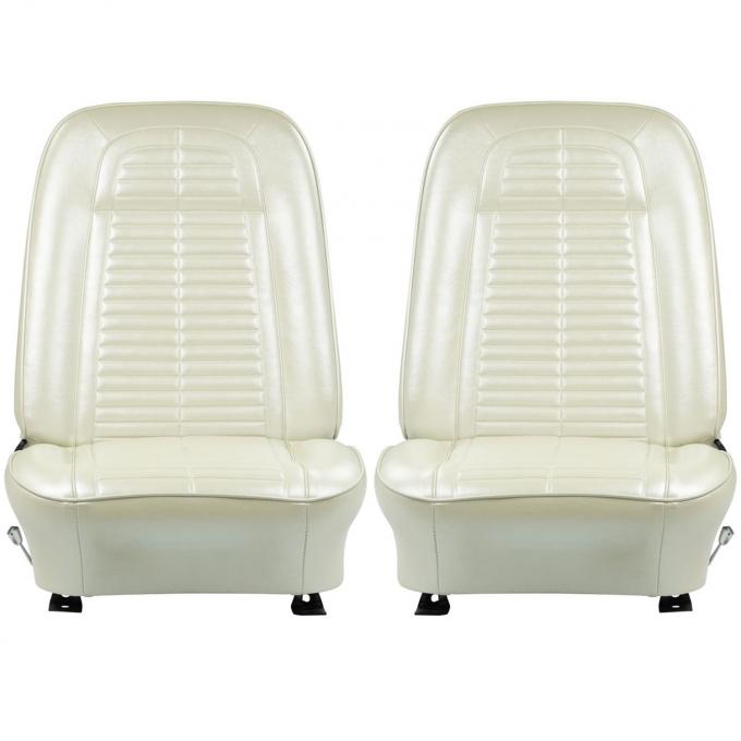 PUI Interiors 1967 Pontiac Firebird Bright Parchment Front Bucket Seat Covers 67ES27U
