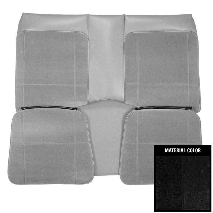 PUI Interiors 1979-1981 Camaro Berlinetta/Custom Hardtop Black Cloth Rear Bench Seat Cover 79DSC70C