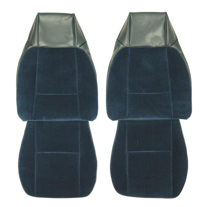 PUI Interiors 1979 Camaro Berlinetta Custom Cloth Navy Blue Front Bucket Seat Covers 79DSC18U