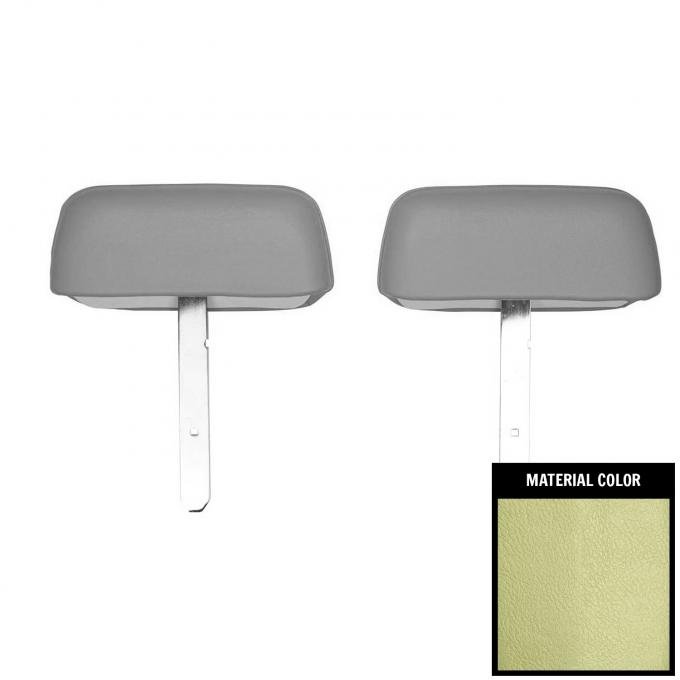 PUI Interiors 1969 Camaro/Firebird Pre-Assembled Straight Bar Metallic Green Headrests 69FH23U-PS